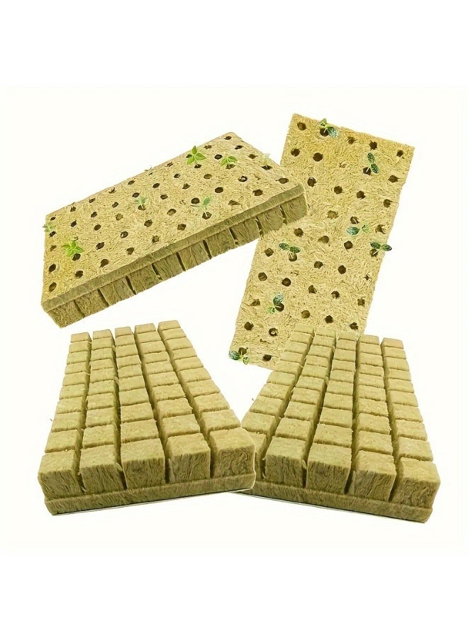 100 Pack Rockwool Grow Plant Growth Cubes for Seed Germination and Hydroponic Seedlings,Breathable Rockwool Starter Cubes for Cutting Plant Propagation,Garden Soil Blocks for Greenhouse - Image 2